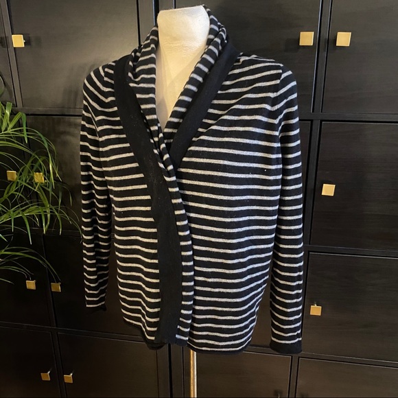 JOIE black and white striped cardigan - Picture 1 of 7